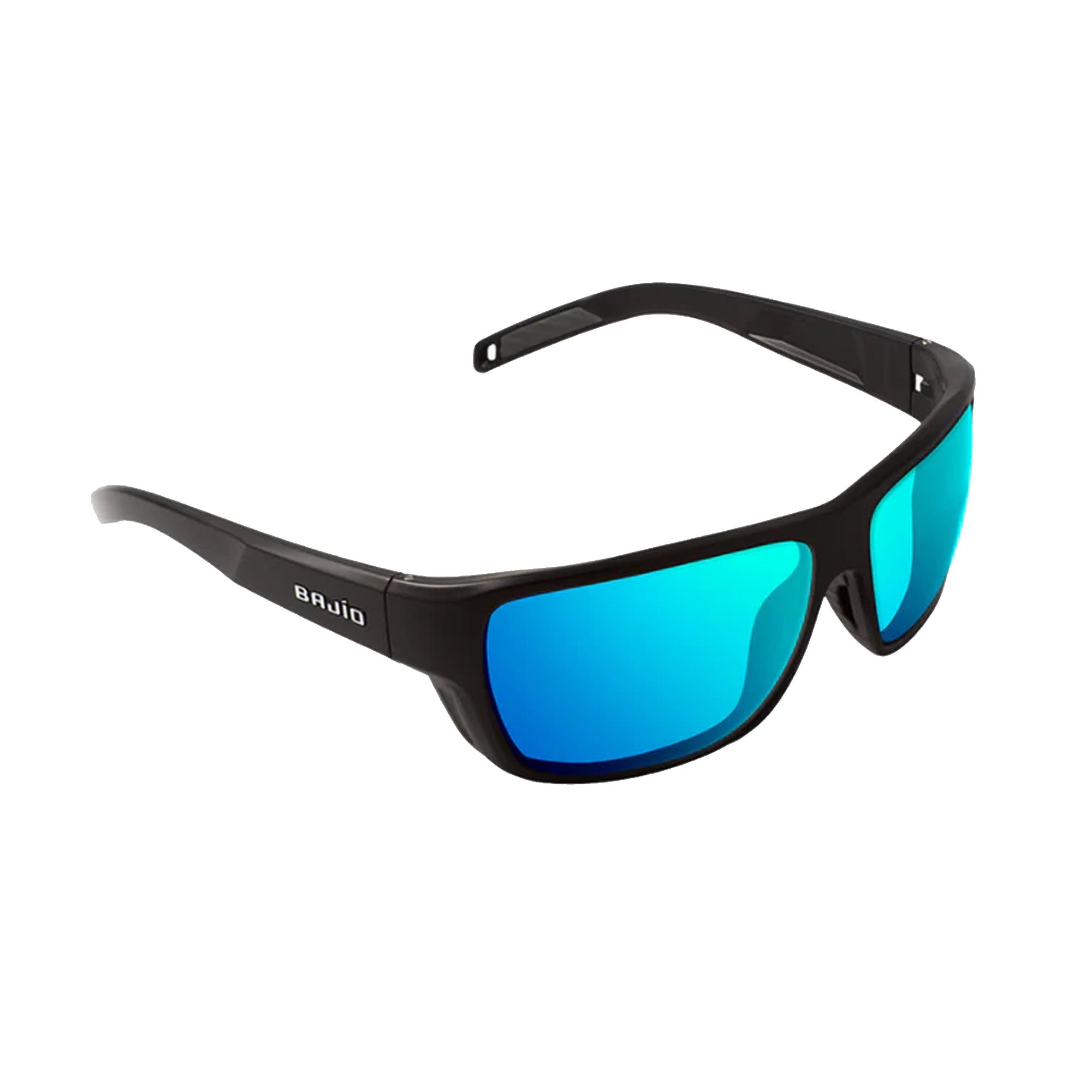 Bajio Rigolets Small Men's Sunglasses - Black Matte/Blue Mirror Polarized