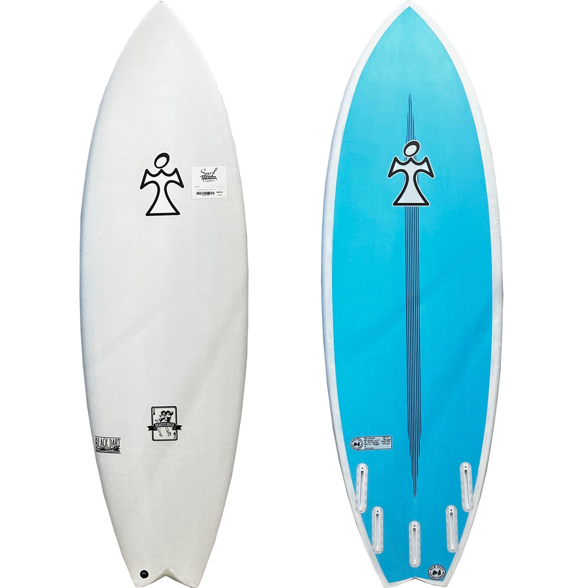 Inspired Deuces Wild Black Dart 5'7 Surfboard - FCS II