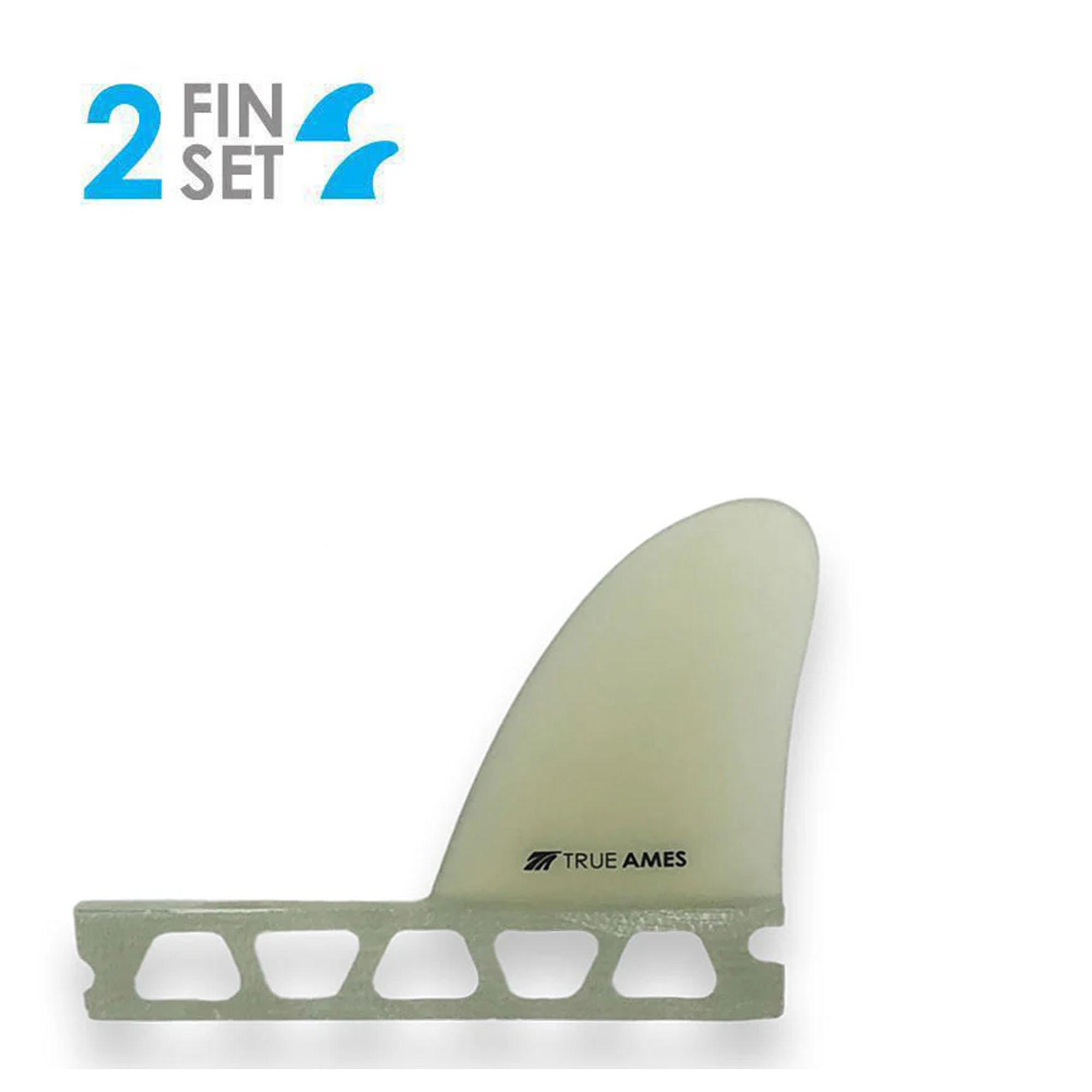 True Ames Side Bite 2.6" Futures Fin Set - Clear