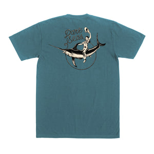 Dark Seas Salty Rodeo Pigment Men's S/S T-Shirt - Bluefin