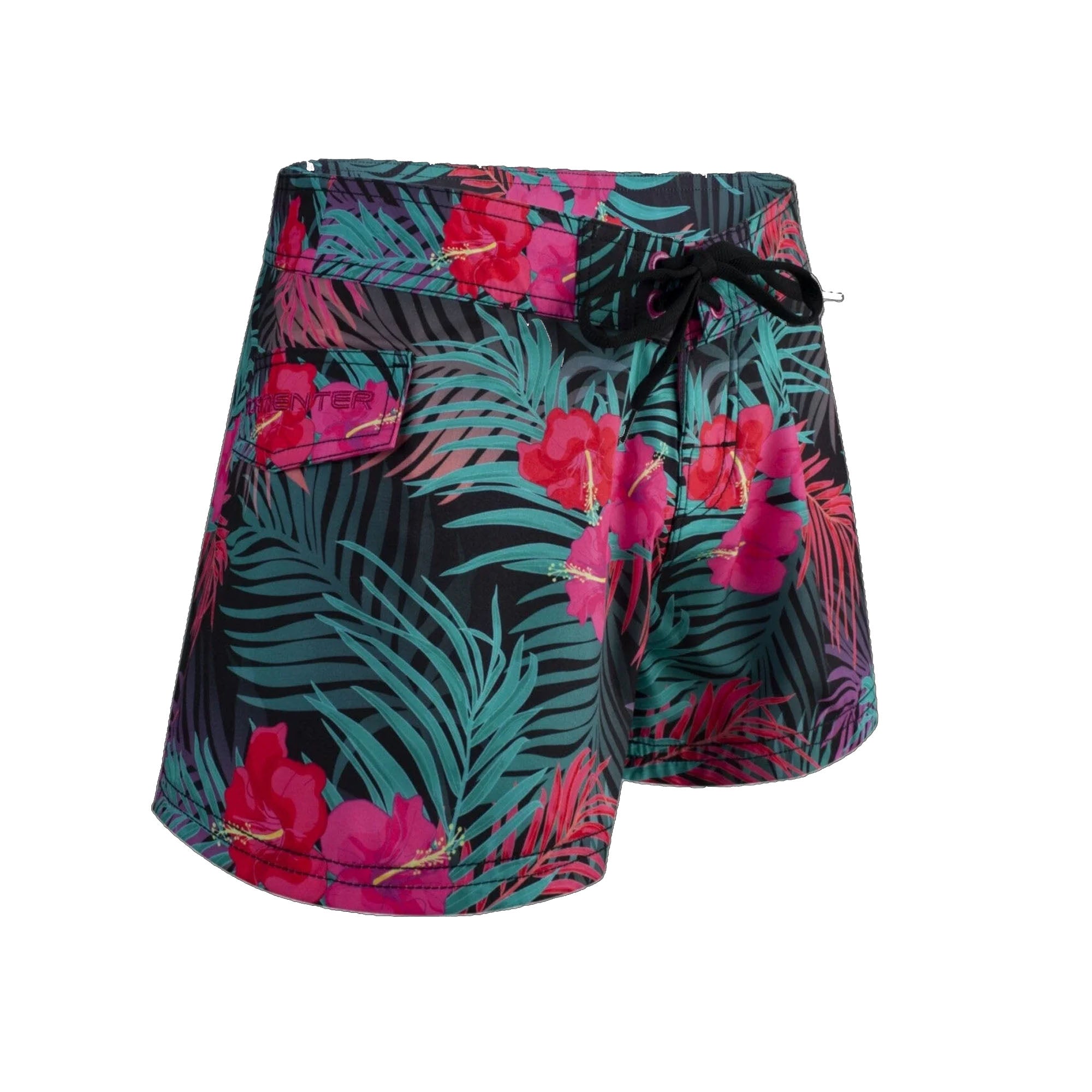 Tormenter Hibiscus 3.5" Women's Boardshorts - Black