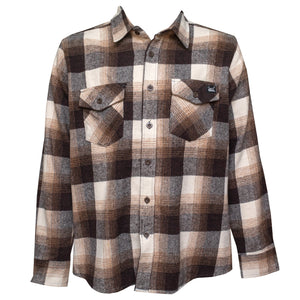 Surf Station 4th Street Men's L/S Flannel Shirt - Coffee