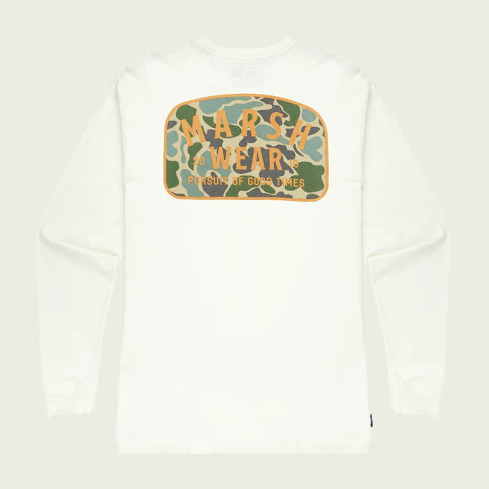 Marsh Wear Alton Camo Men's L/S T-Shirt - Vintage White