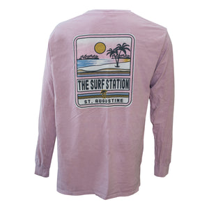 Surf Station Beach Life Men's L/S Shirt - Powder Red