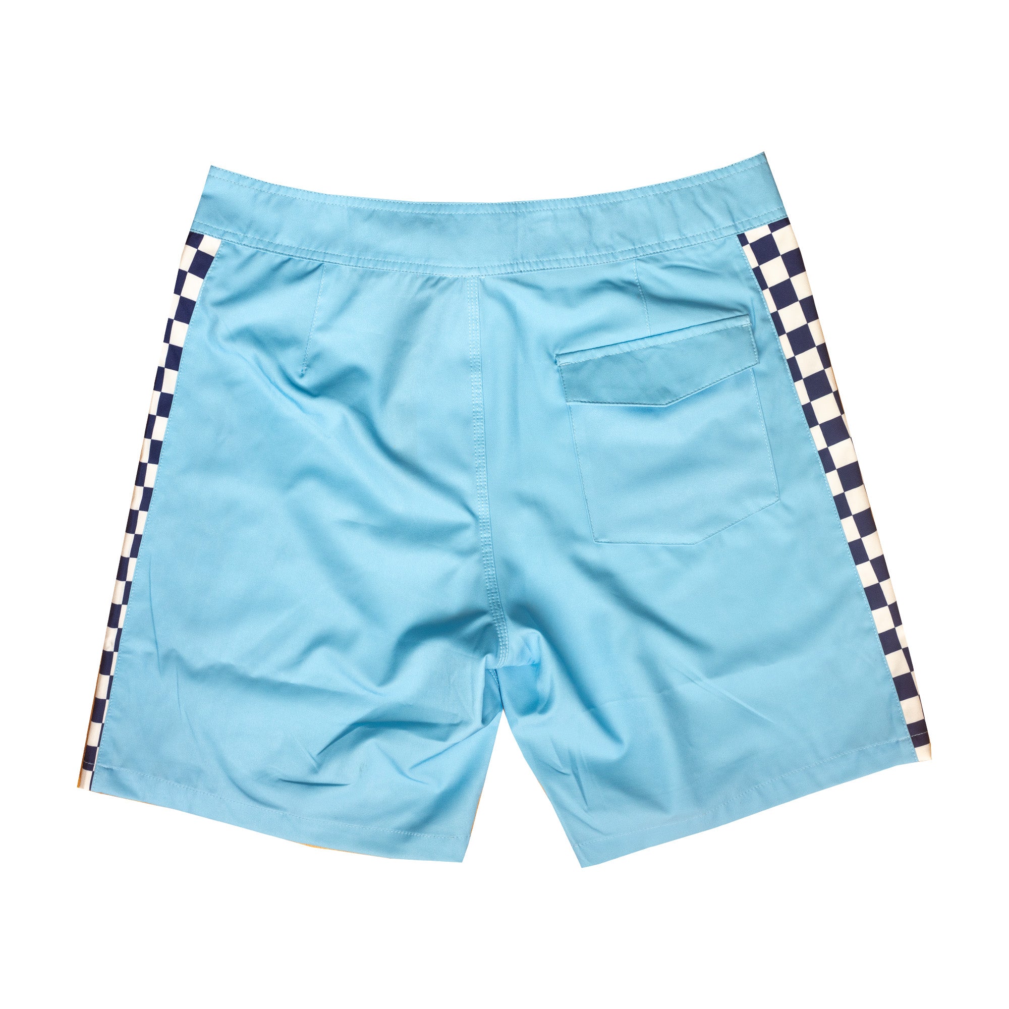 Surf Station Raya 18" Men's Boardshorts - Carolina Blue/Checkered