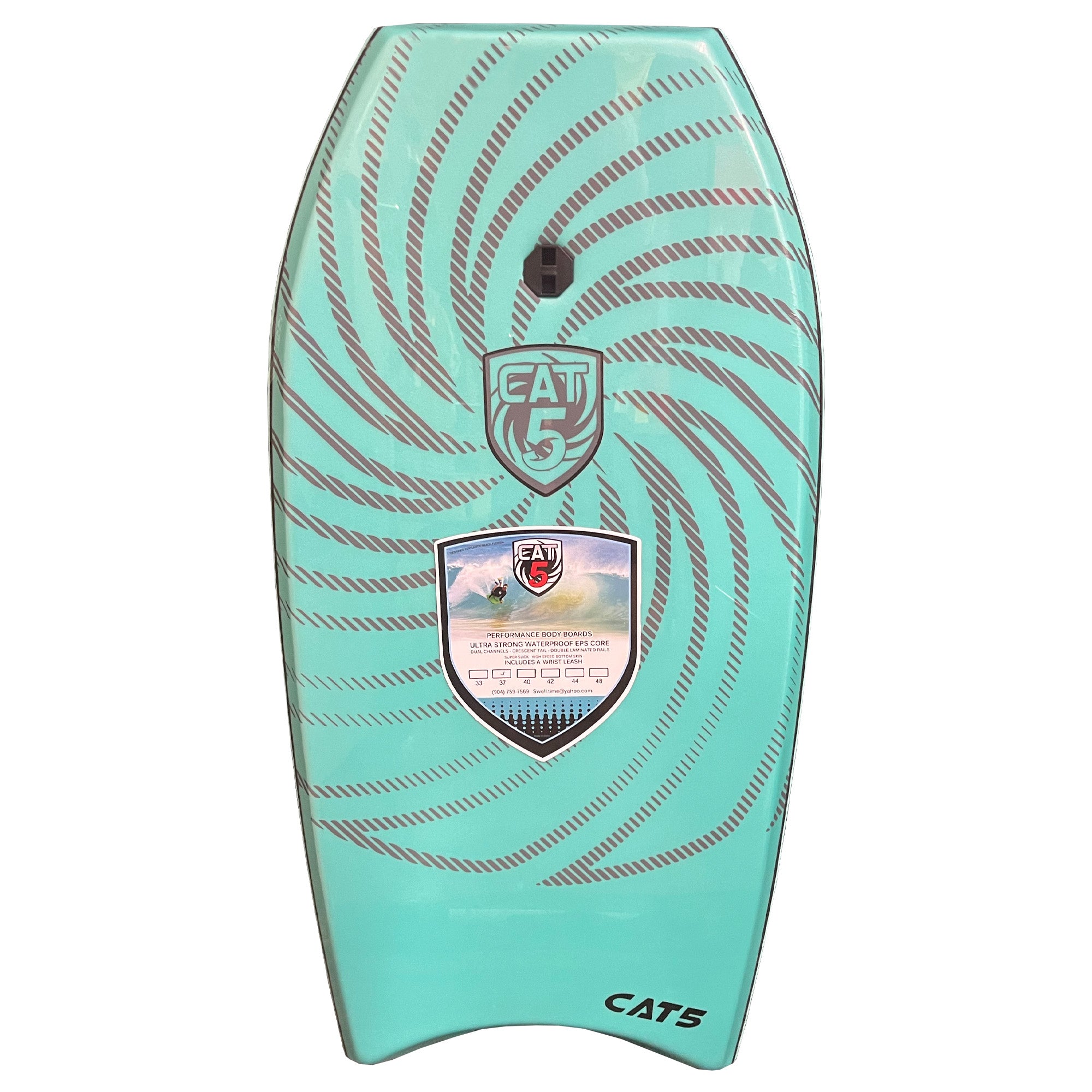 Cat 5 Original 44" Bodyboard w/ Leash - Teal