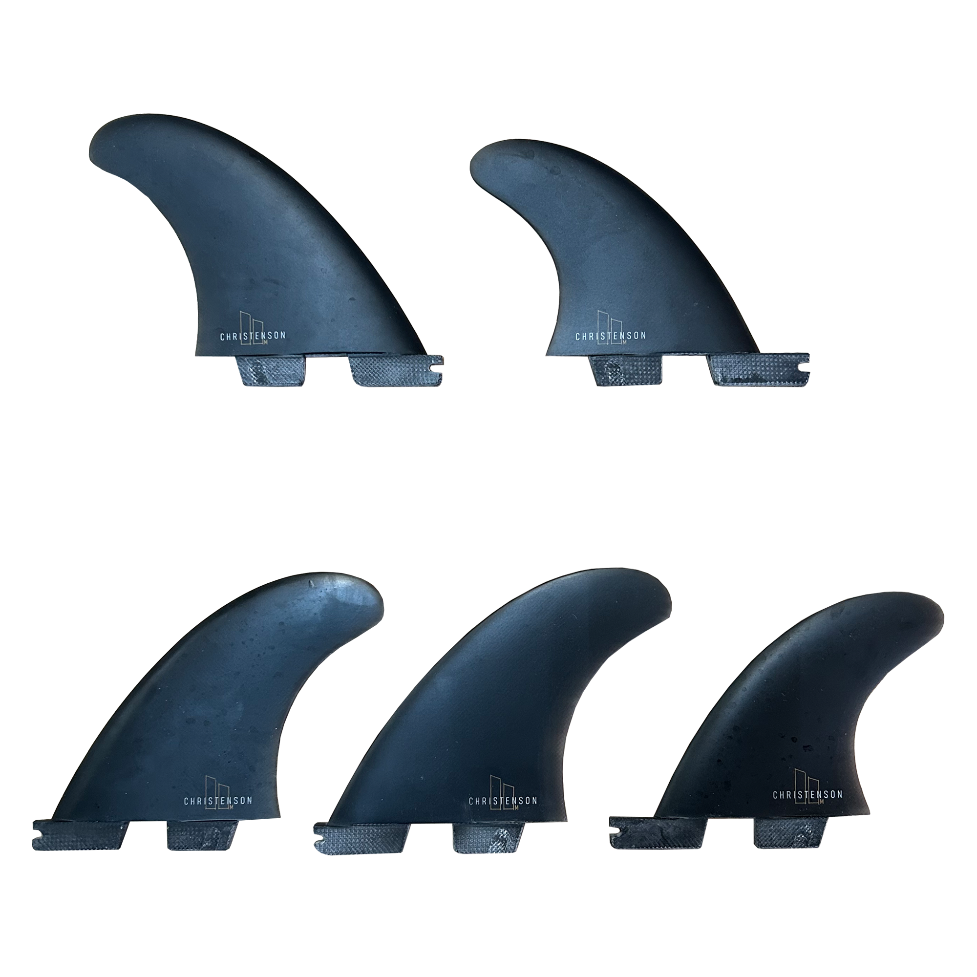 Used FCS II Christenson PG Tri-Quad Surfboard Fins - Medium/Black