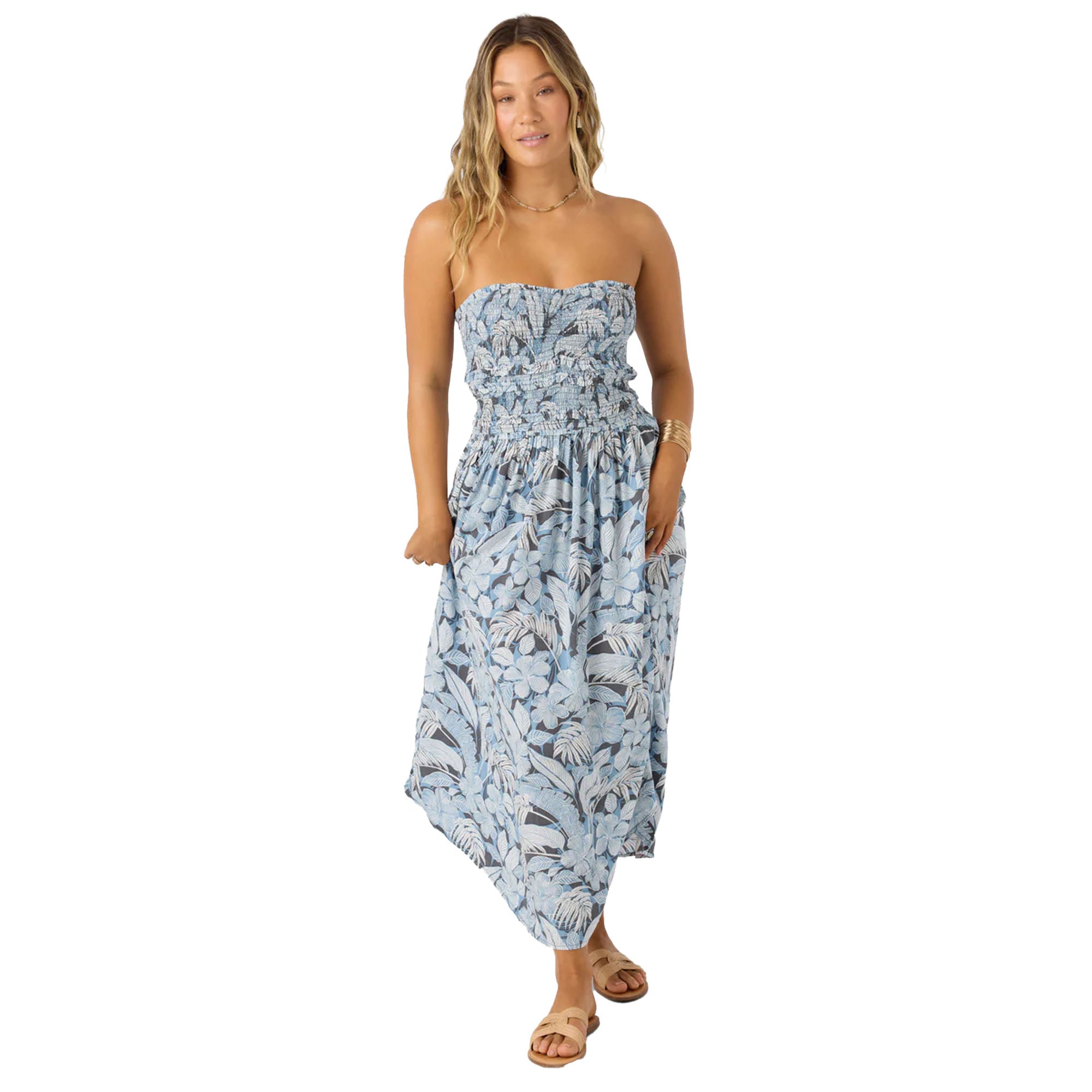 O'Neill Devyn Palmetto Floral Midi Women's Dress - Slate