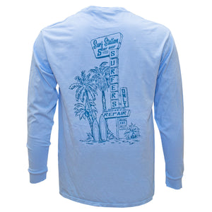 Surf Station Ding Repair & Surf Stop Men's L/S Shirt - Blue