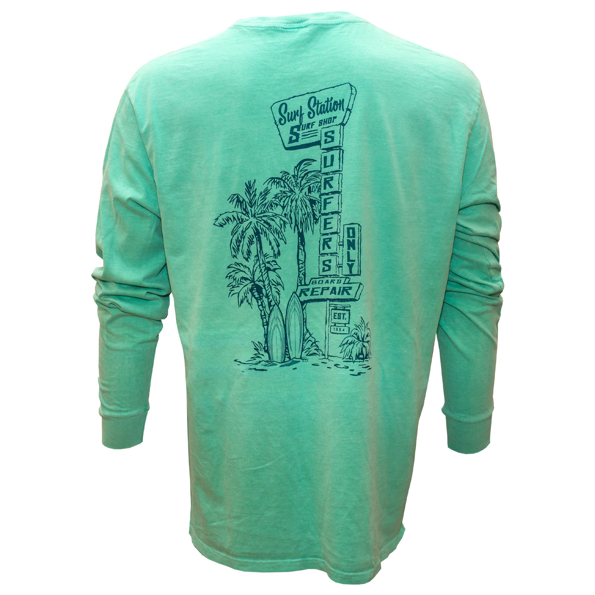 Surf Station Ding Repair & Surf Stop Men's L/S Shirt - Green