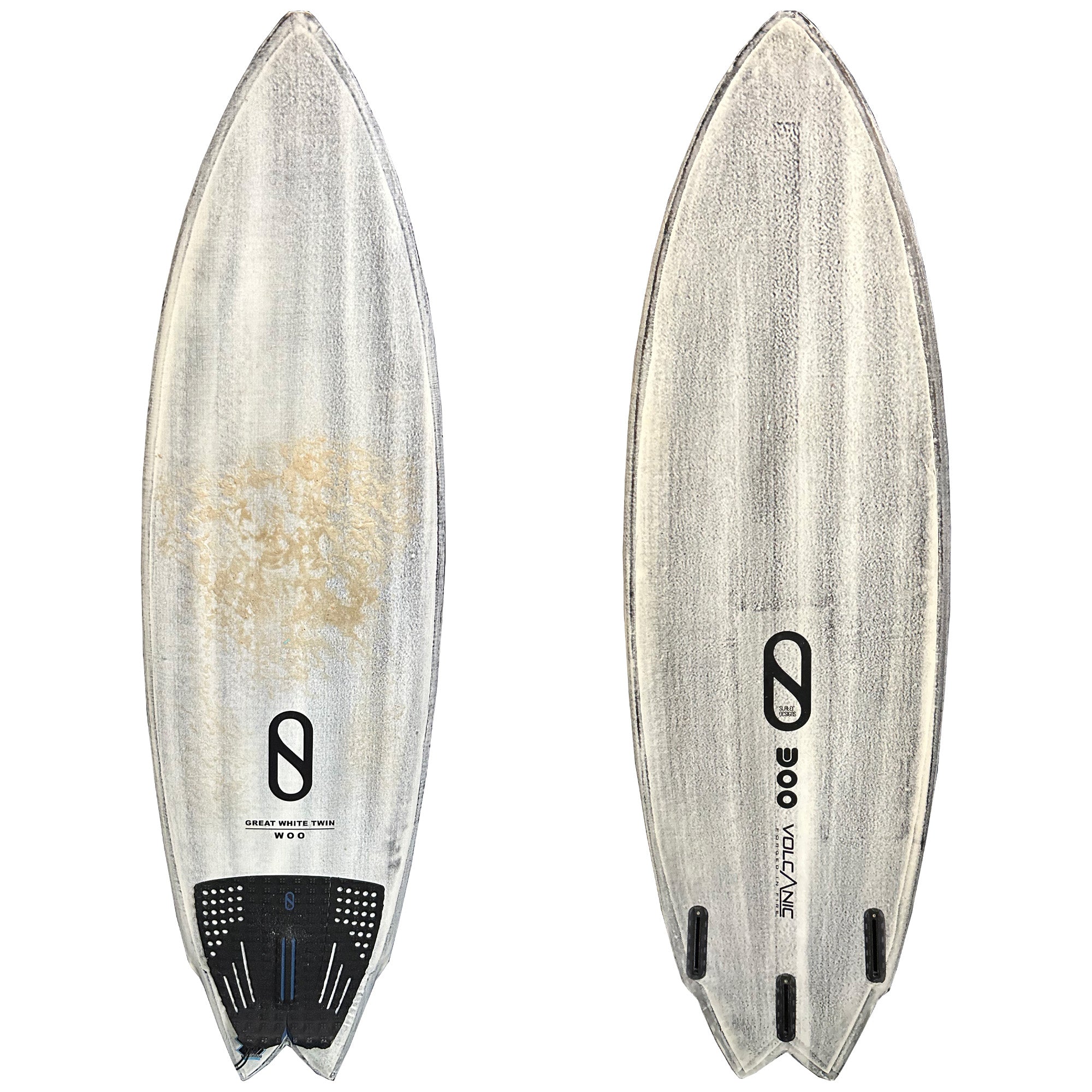 Firewire Great White Twin 5'7 Volcanic Consignment Surfboard - Futures