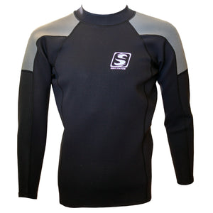 Surf Station 1mm Men's Wetsuit Top - Black/Grey