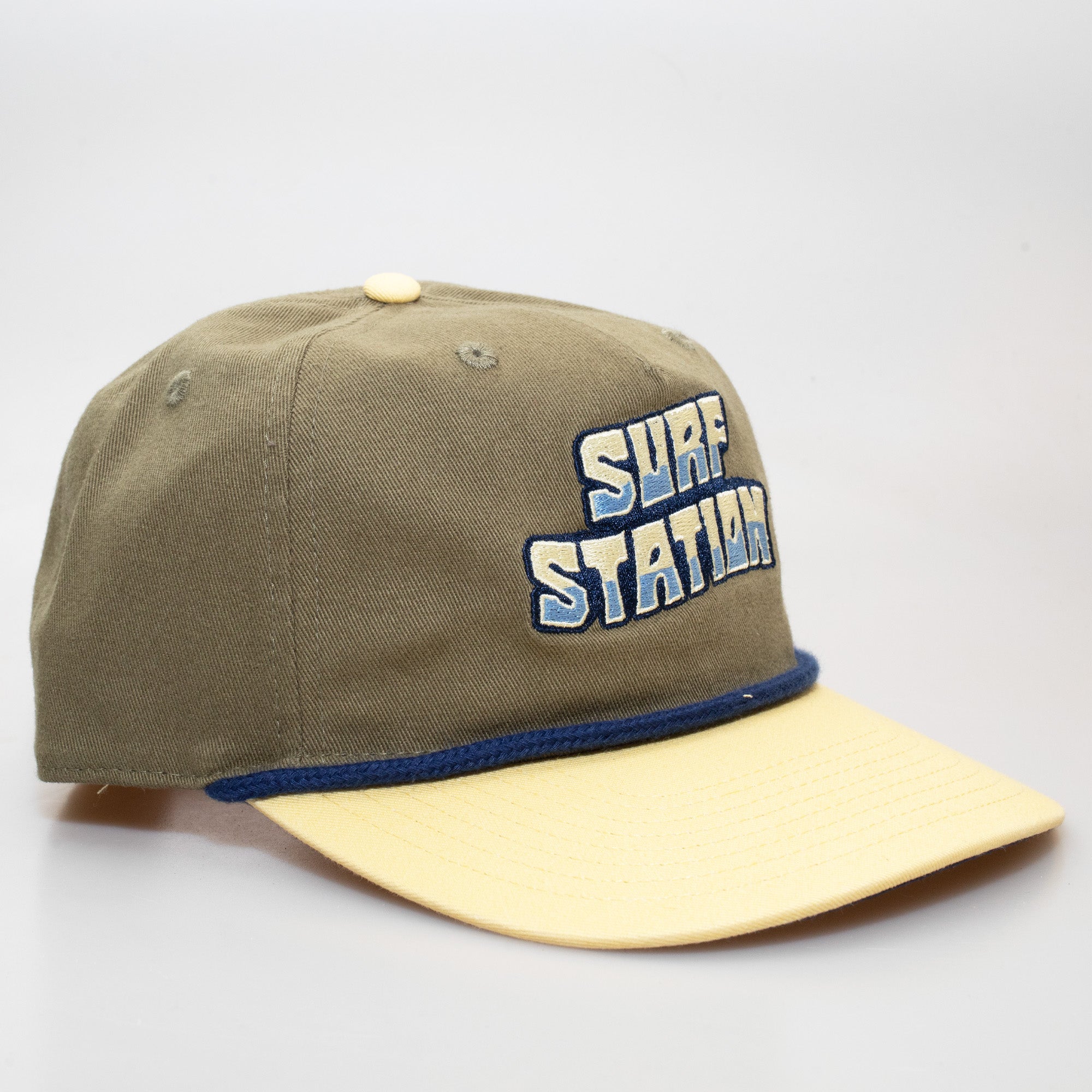 Surf Station Sea Level Men's Hat - Army Green/Yellow