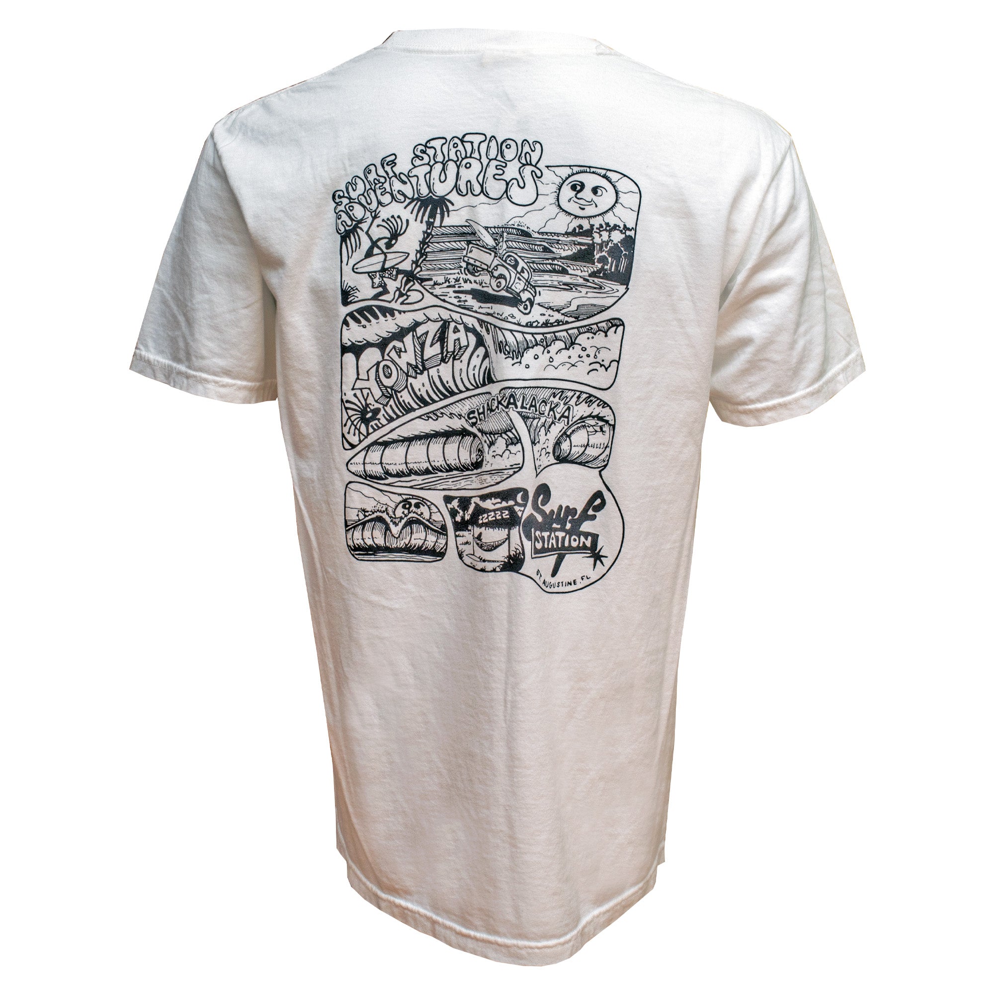 Surf Station x Stewart Maxcy Adventures Men's S/S T-Shirt - White