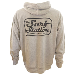 Surf Station Mechanic Logo Men's L/S Hoodie - Heather Grey