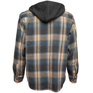 Surf Station Early Morning Hooded Men's L/S Sweater Flannel - Navy/Tan