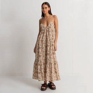 Rhythm Raya Paisley Tiered Mini Women's Dress - Natural