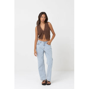 Rhythm Chloe Low Rise Women's Pants - Blue