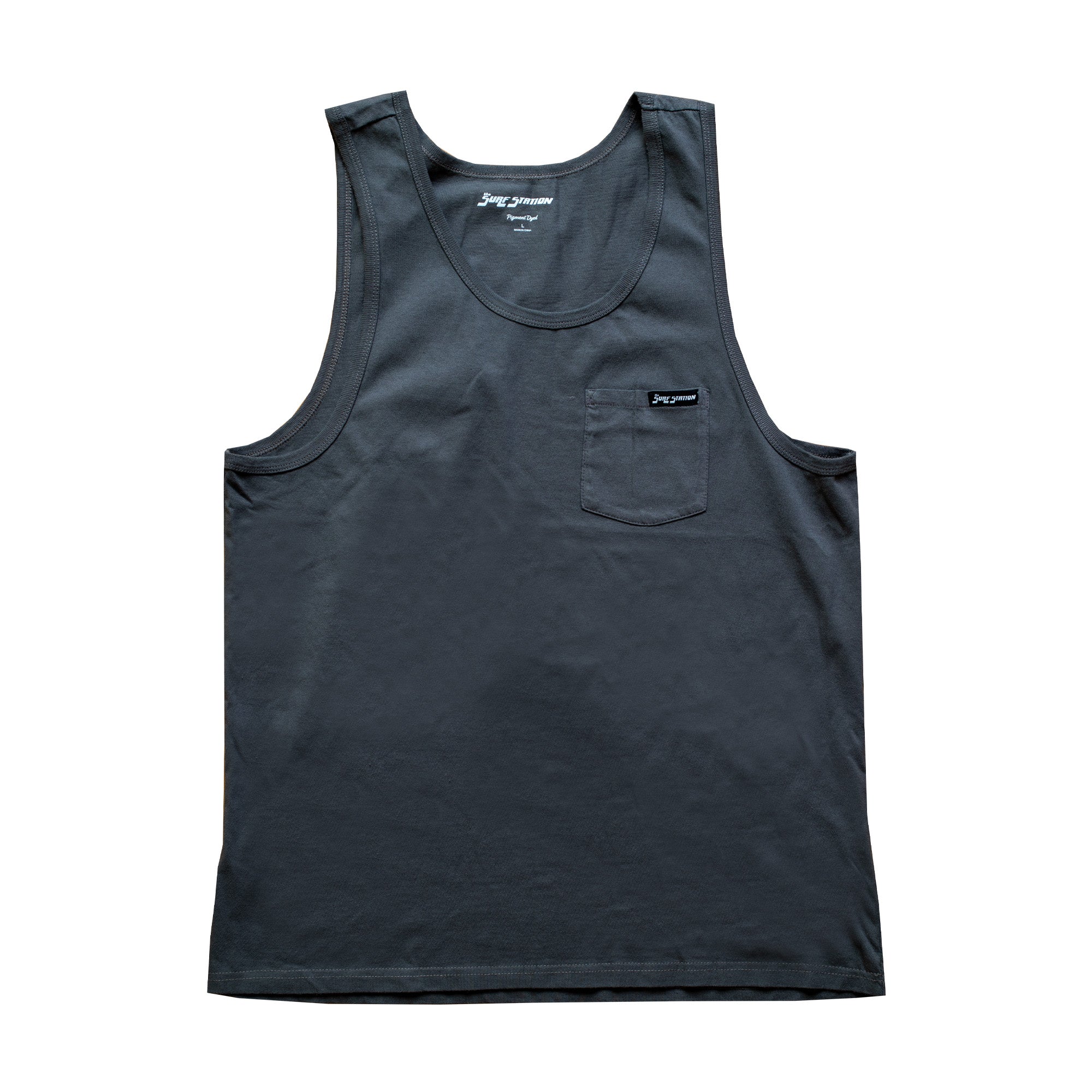 Surf Station Relaxed Pigment Pocket Men's Tank - Grey