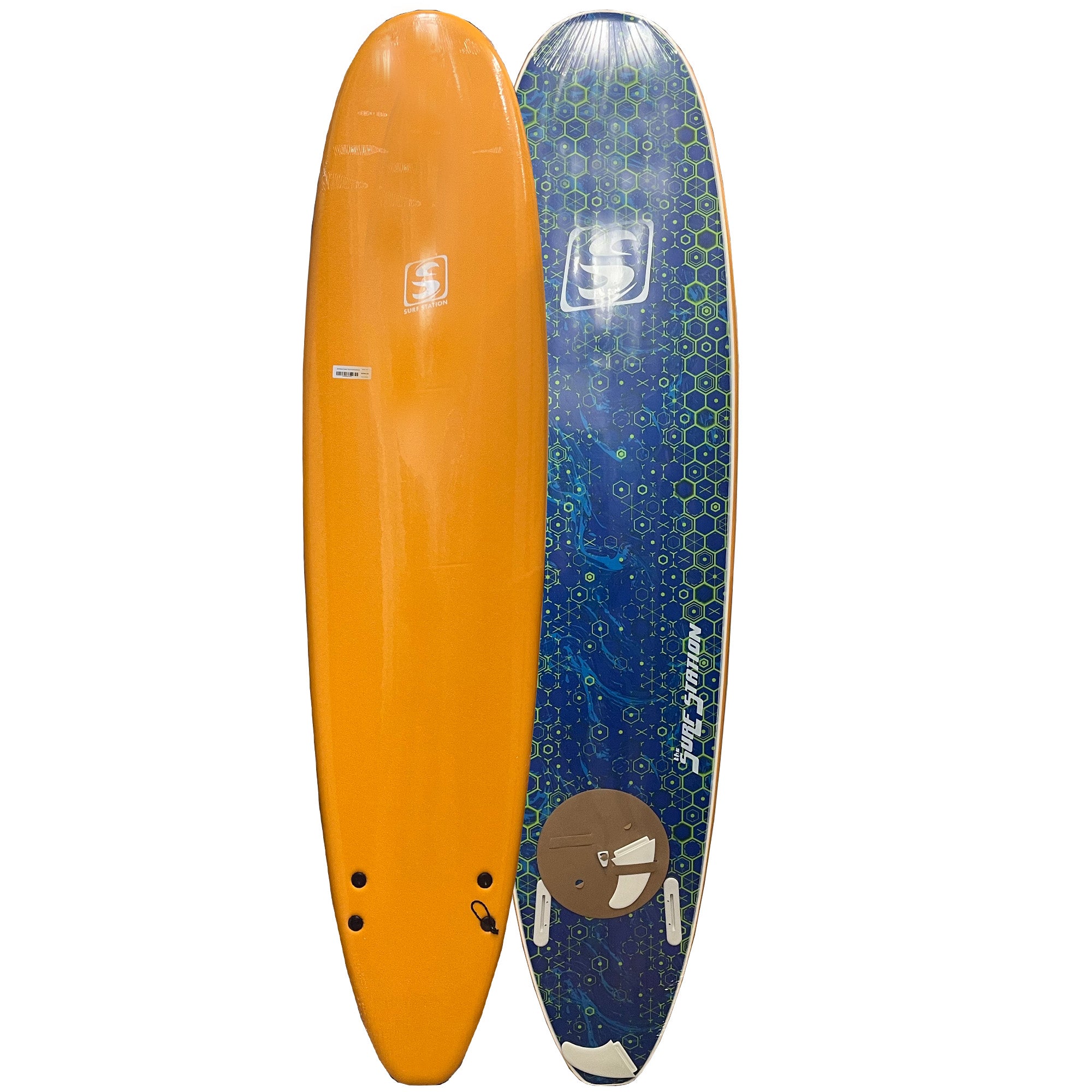 Surf Station Classic Twin 8'0 Soft Surfboard - Orange