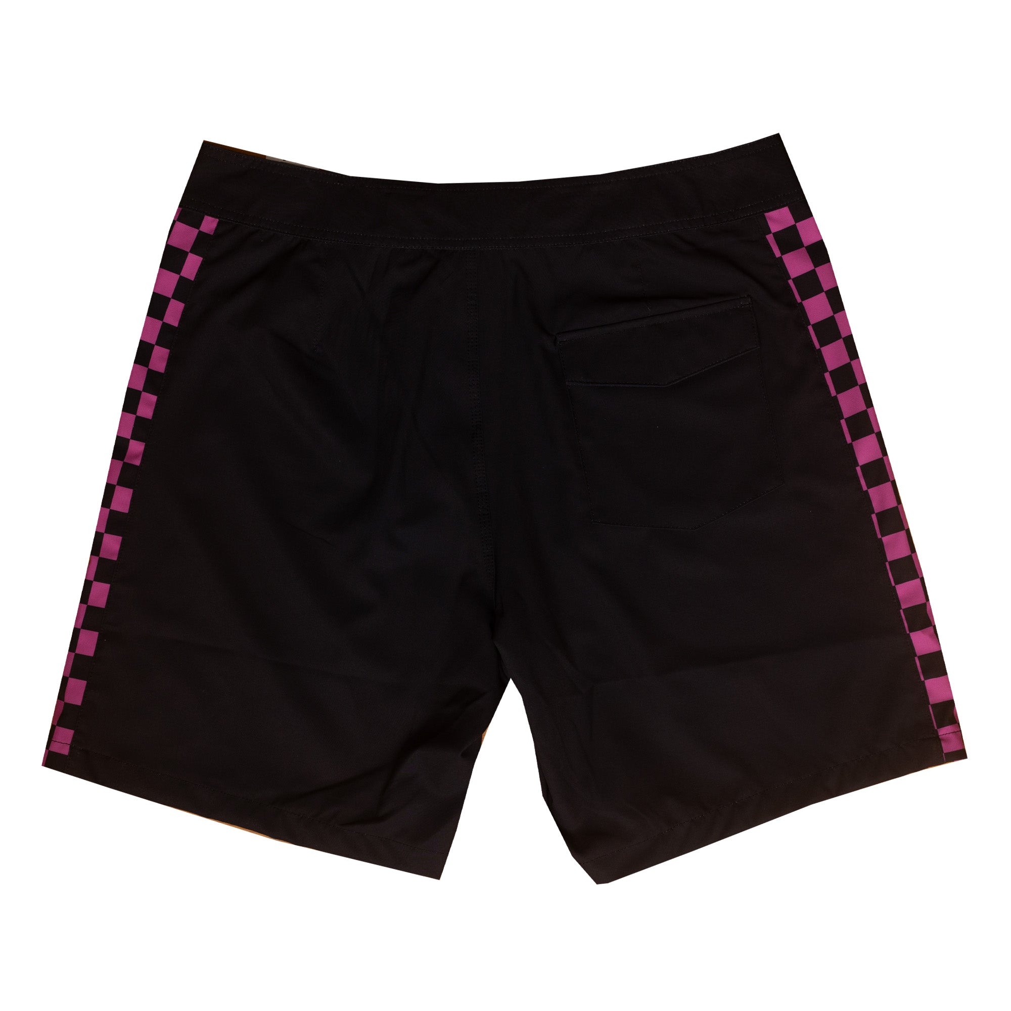 Surf Station Raya 18" Men's Boardshorts - Black/Pink Checkered