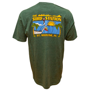 Surf Station x Richie D'Onofrio Big Set Men's S/S T-Shirt - Forest Green