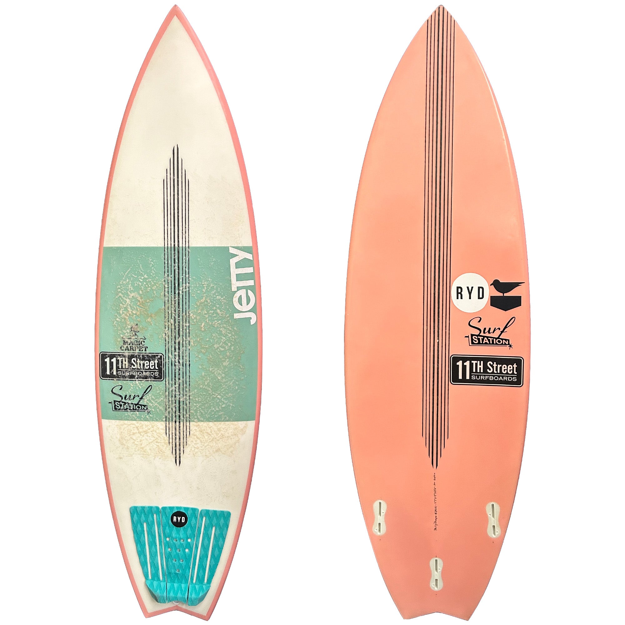 11th Street Surfboards Magic Carpet 5'7 Consignment Surfboard - FCS II