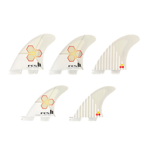 FCS II Channel Islands Performance Core 5-Fin Surfboard Fins - Medium/White Flame