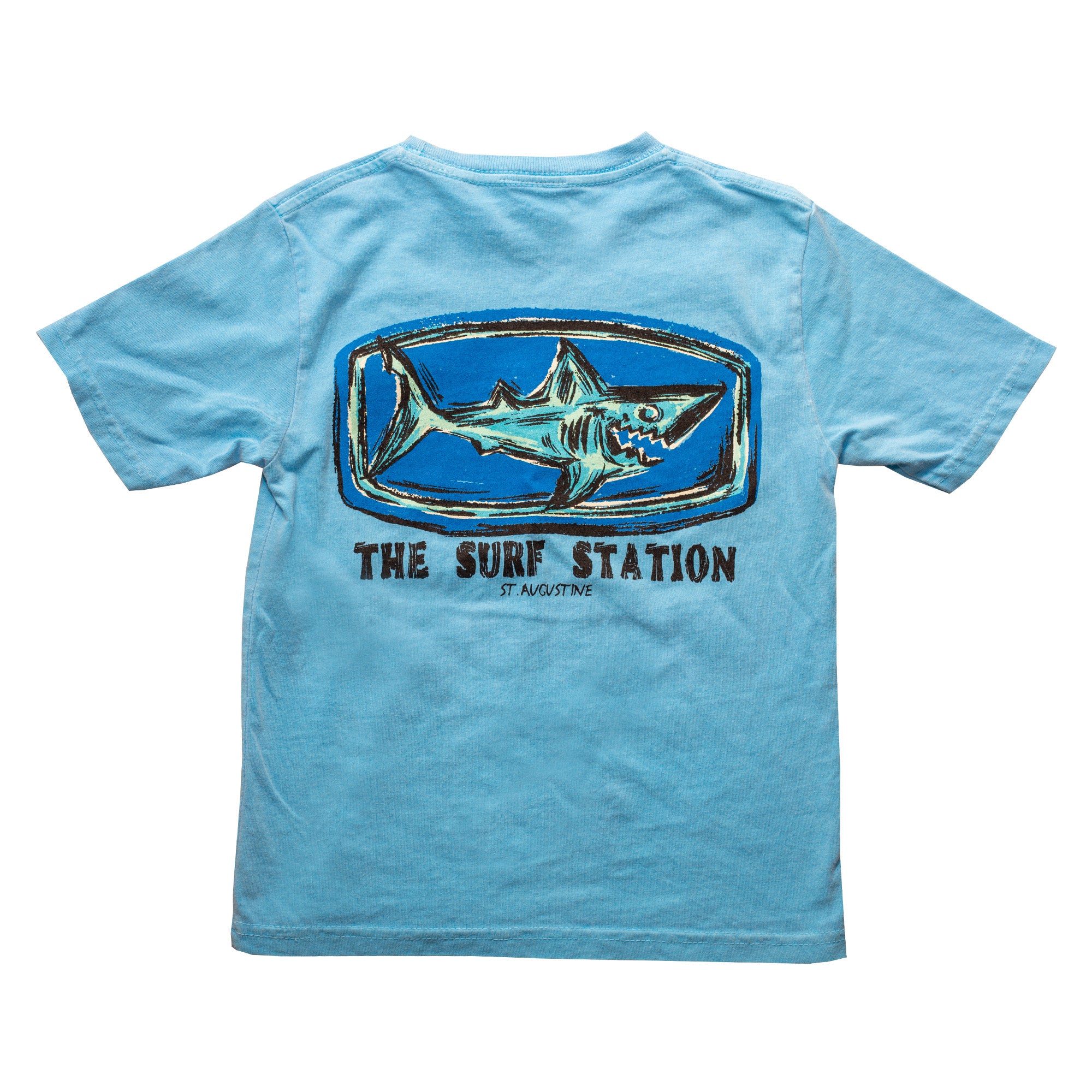 Surf Station Lil Yachty Shark Youth Boy's S/S T-Shirt - Blue