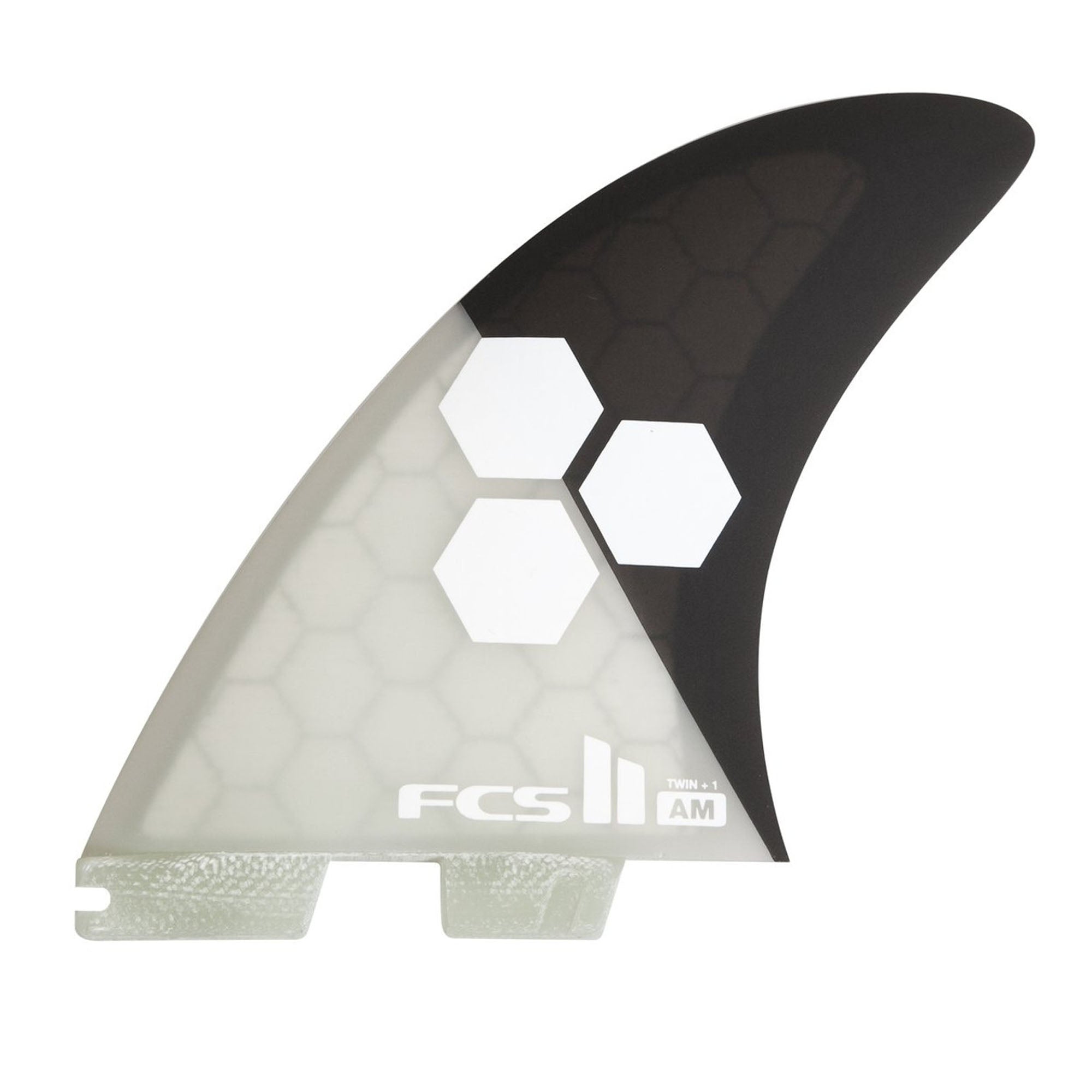 FCS II AM 2+1 Twin Surfboard Fins - Grey Charcoal