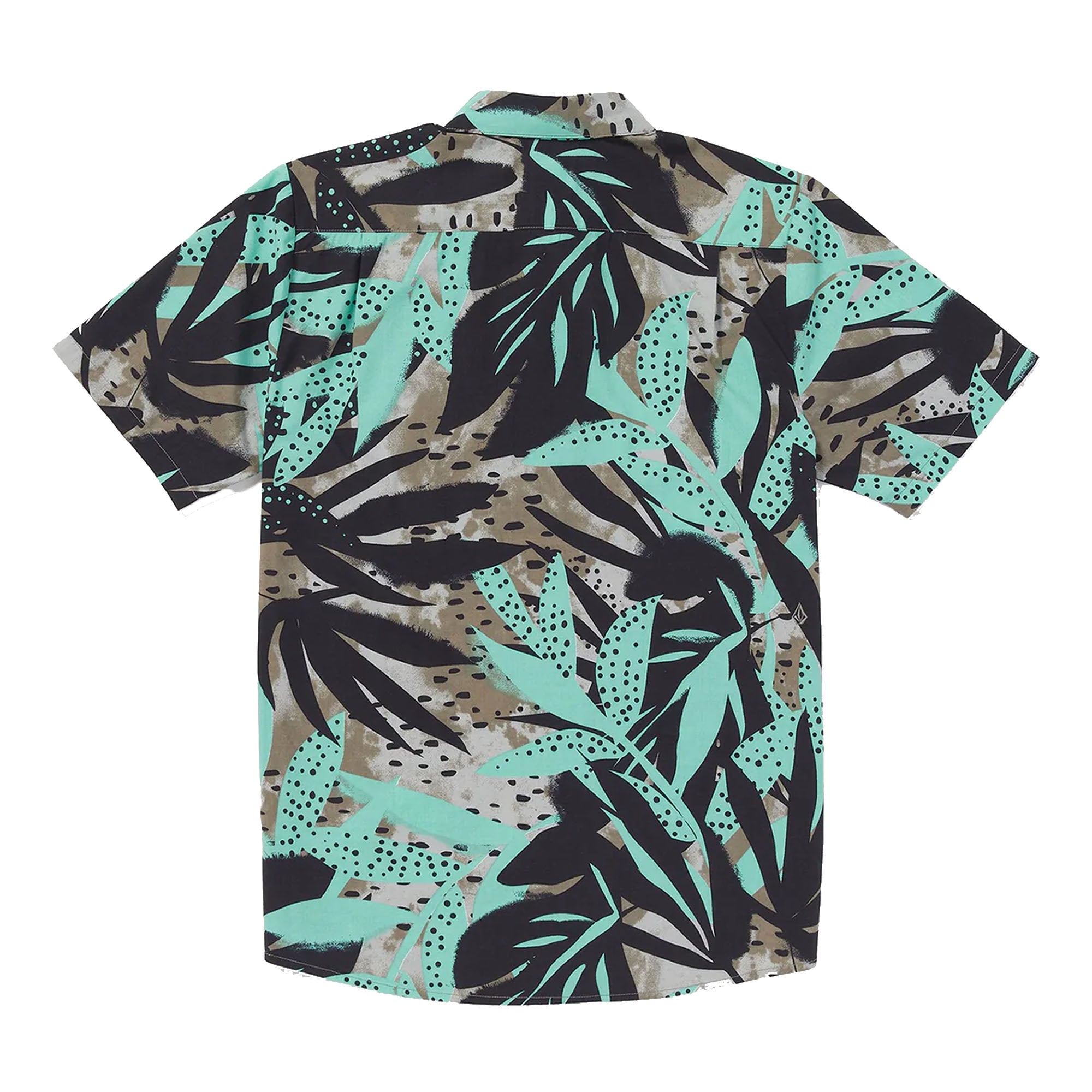 Volcom Waterside Floral Men's S/S Dress Shirt - Dusty Aqua