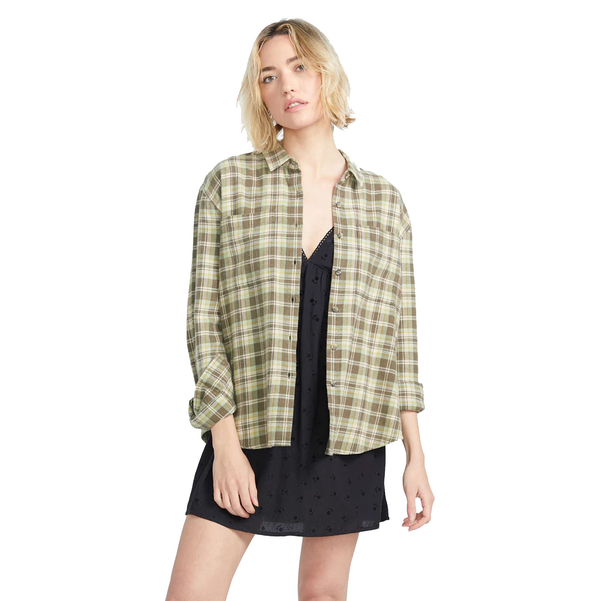 Volcom Plaid To Meet U 2 Women's Flannel - Army