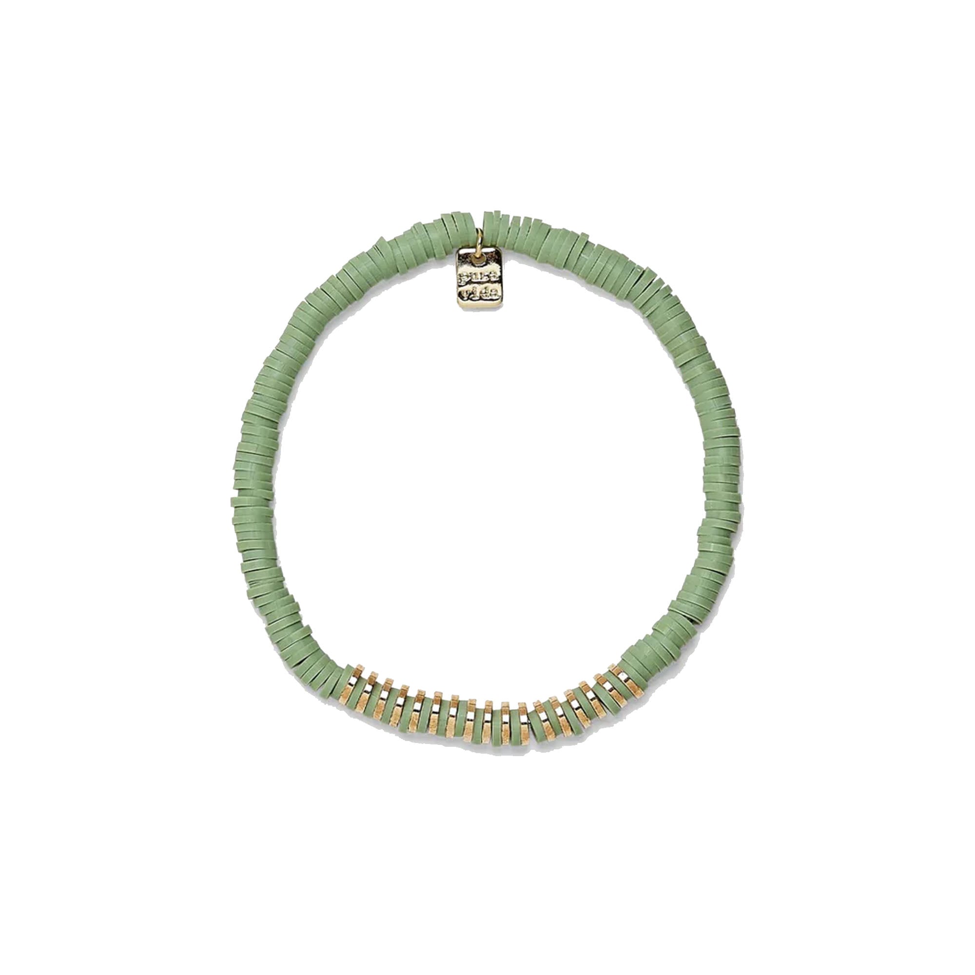 Pura Vida Heishi Disc & Metal Bead Stretch Bracelet