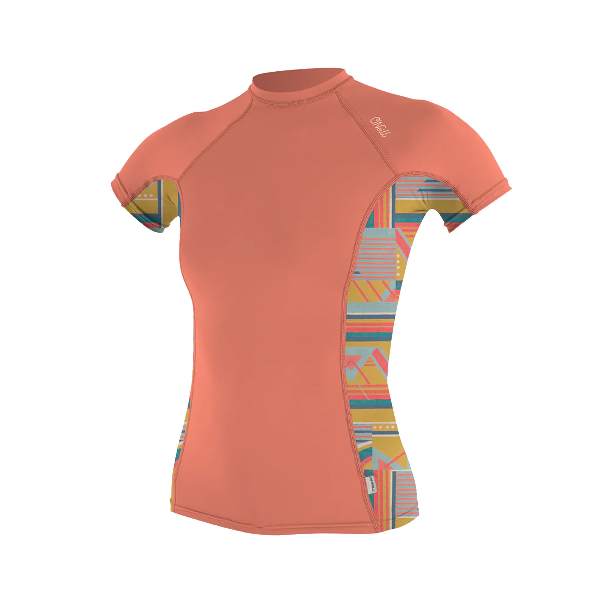 O'Neill Side Print Women's S/S Rash Guard - Coral