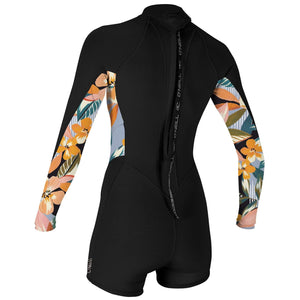 O'Neill Bahia 2/1mm Women's Back Zip L/S Women's Springsuit Wetsuit - Black