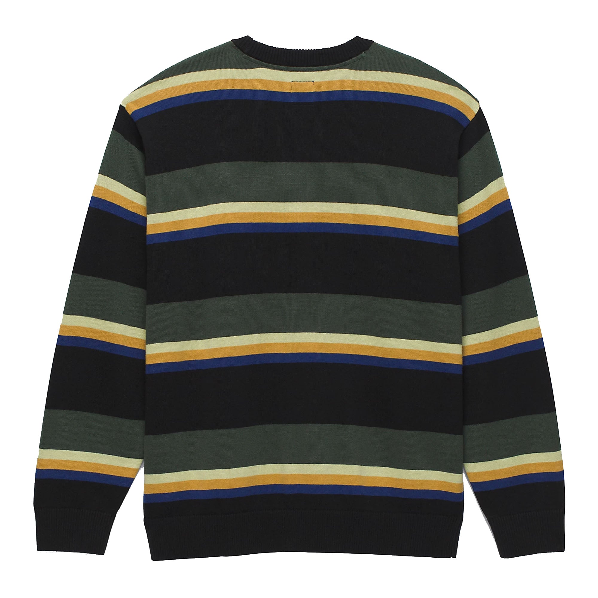 Vans Tacuba Stripe Men's L/S Sweater - Black/Deep Forest