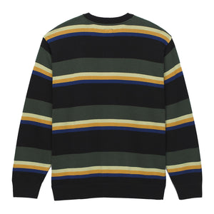 Vans Tacuba Stripe Men's L/S Sweater - Black/Deep Forest