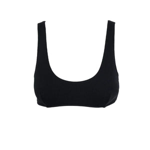 Rhythm Isla Rib ECO Crop Top Women's Bikini Top - Black