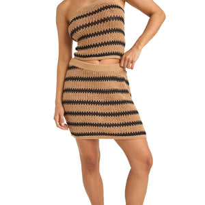 Rhythm Sol Stripe Knit Mini Women's Skirt - Black