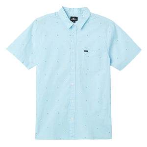 O'Neill Quiver Stretch Modern Men's S/S Dress Shirt - Sky Blue