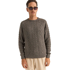 Rhythm Mohair Fishermans Knit Men's L/S Sweater - Black