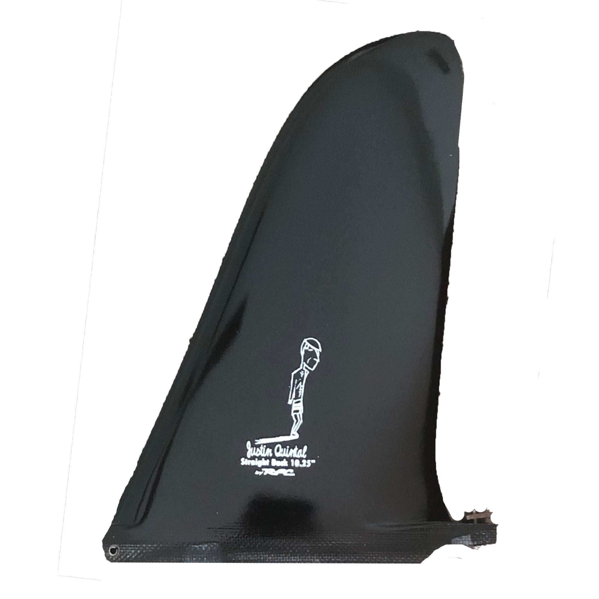 Rainbow Fin Co. Justin Quintal Straight Back Longboard Fin - 10.25"/Black