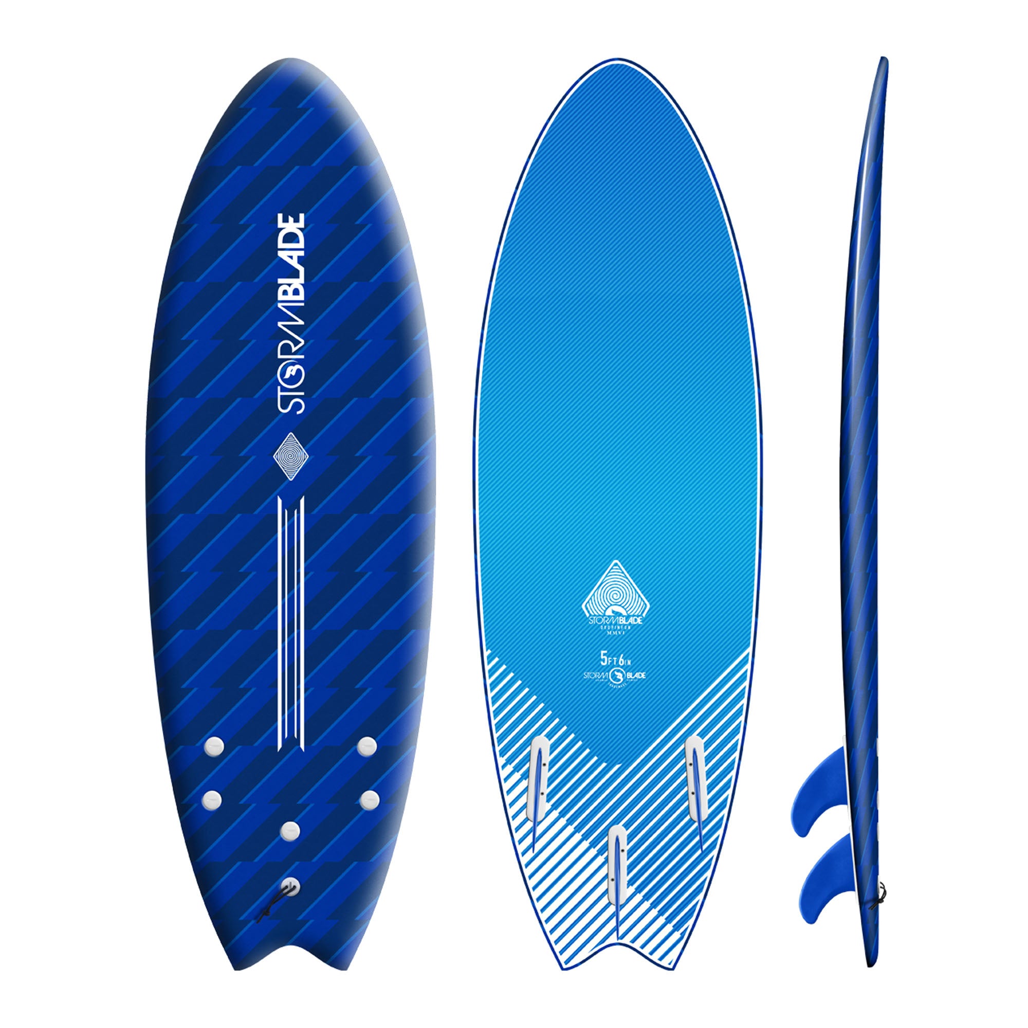 Storm Blade Swallow 5'6 Soft Surfboard - Navy Blizzard