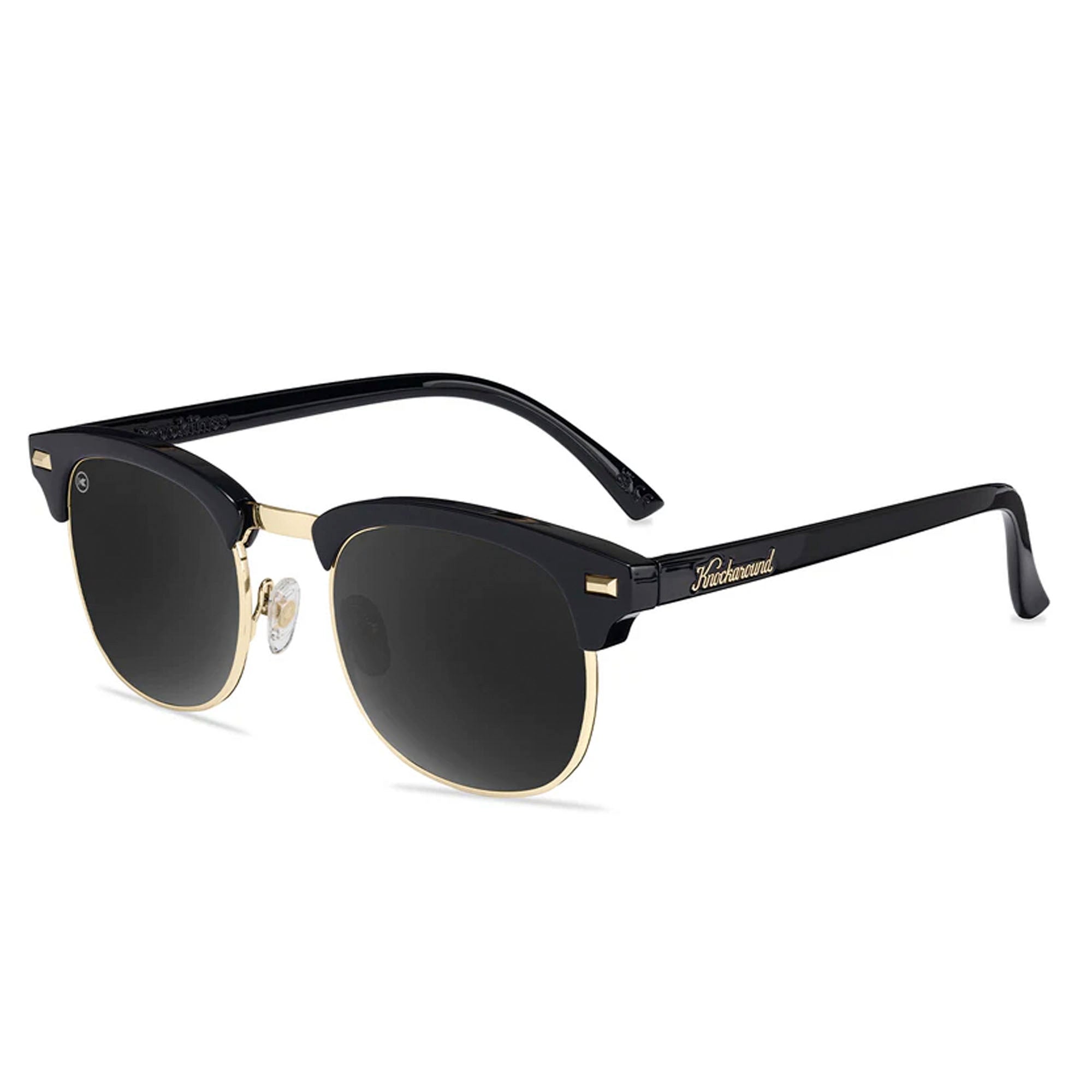 Knockaround Brooklines Women's Sunglasses - Glossy Black & Gold Polarized