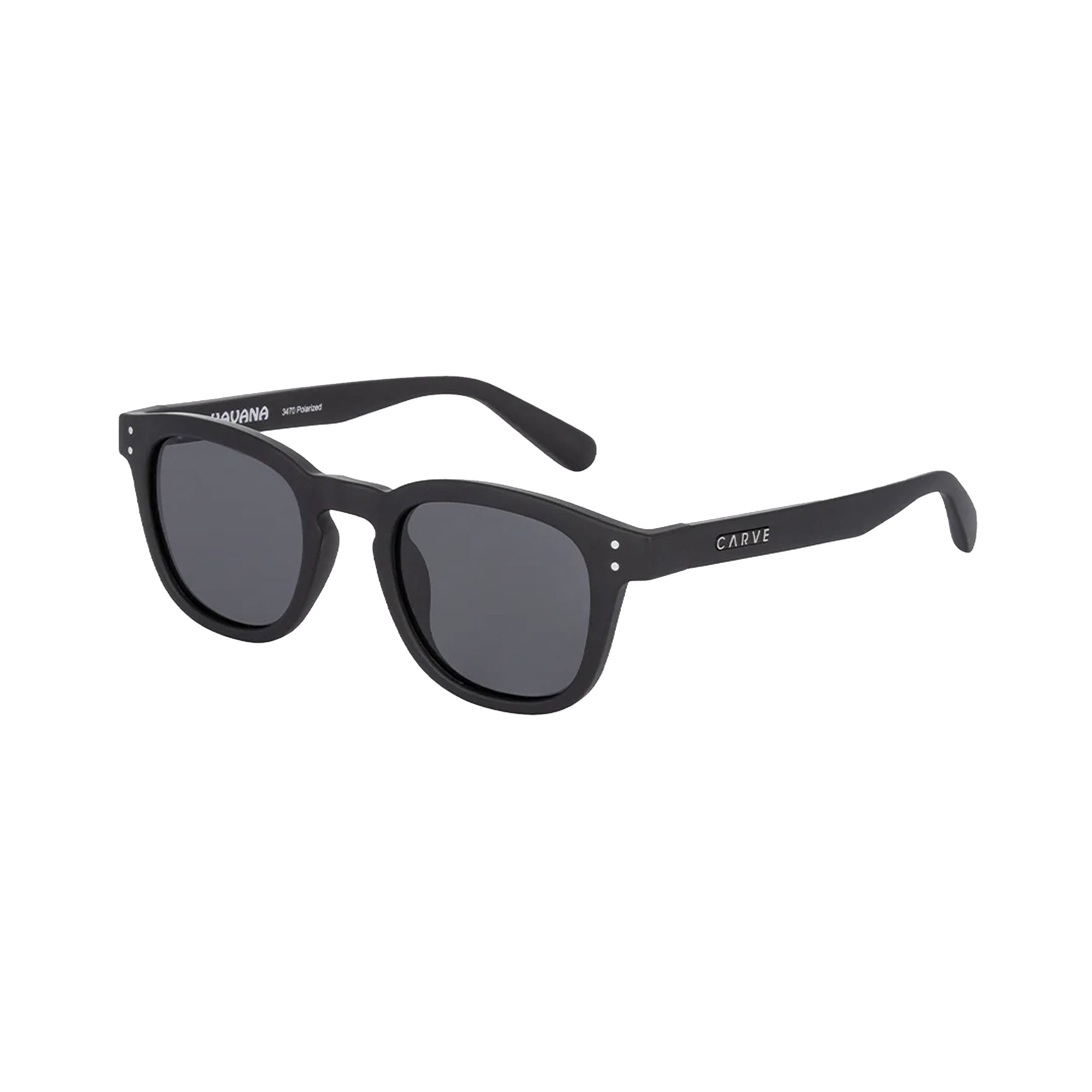 Carve Havana Men's Sunglasses - Matte Black/Grey Injected Polarized