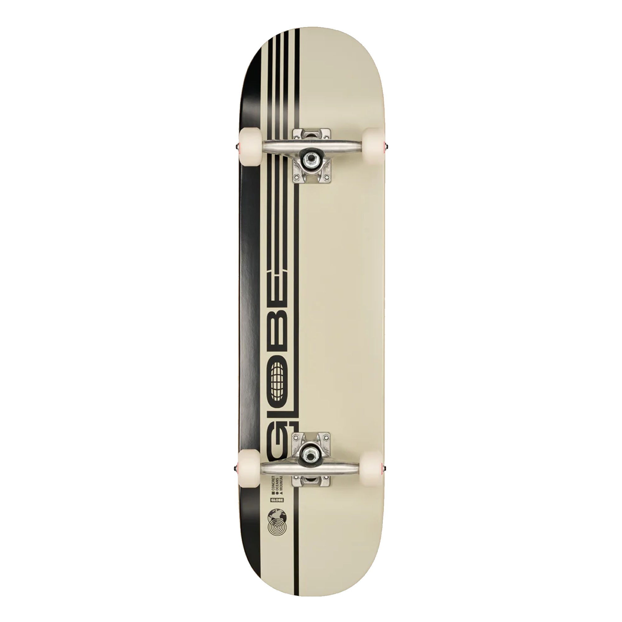 Globe G0 Strype Hard 8.0" Complete Skateboard - Black/Off-White