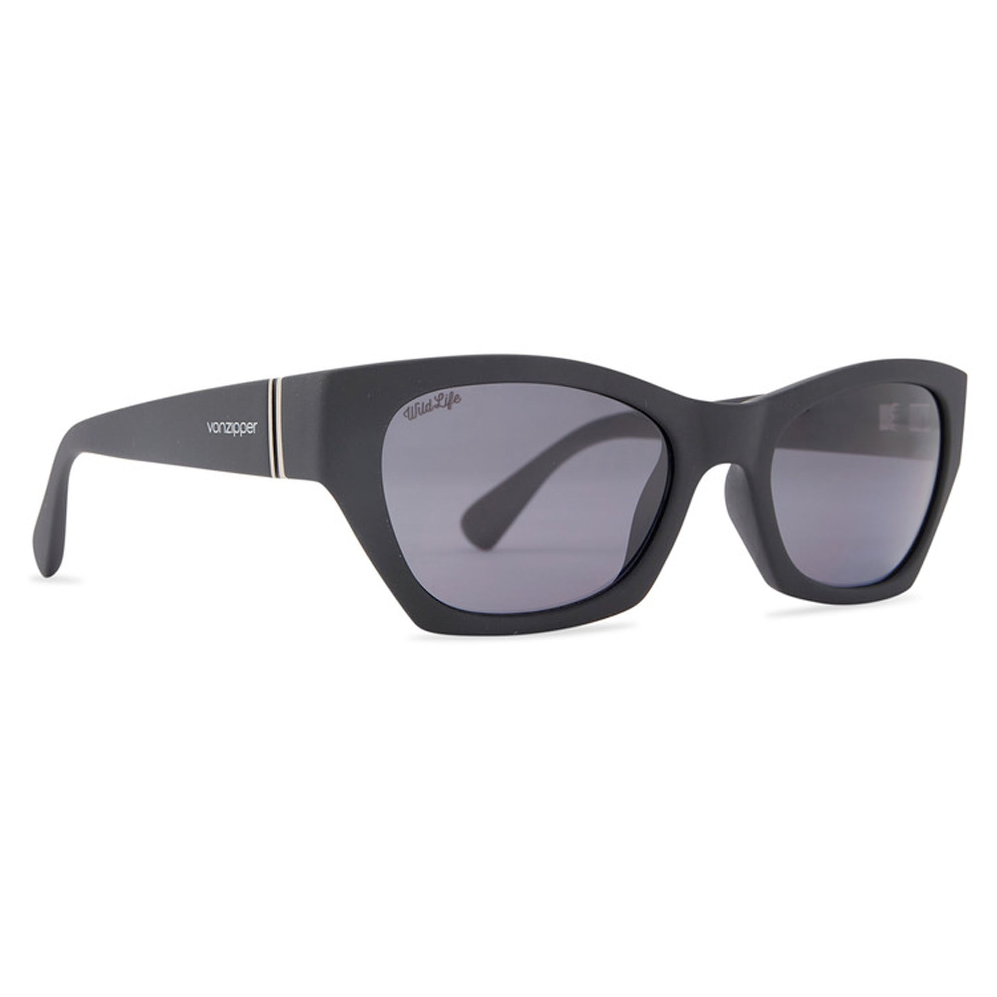 VonZipper Stray Women's Sunglasses - Black Satin/Grey Polarized