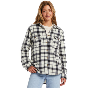 Billabong A/Div Forge Fleece Women's L/S Flannel Shacket - White/Black