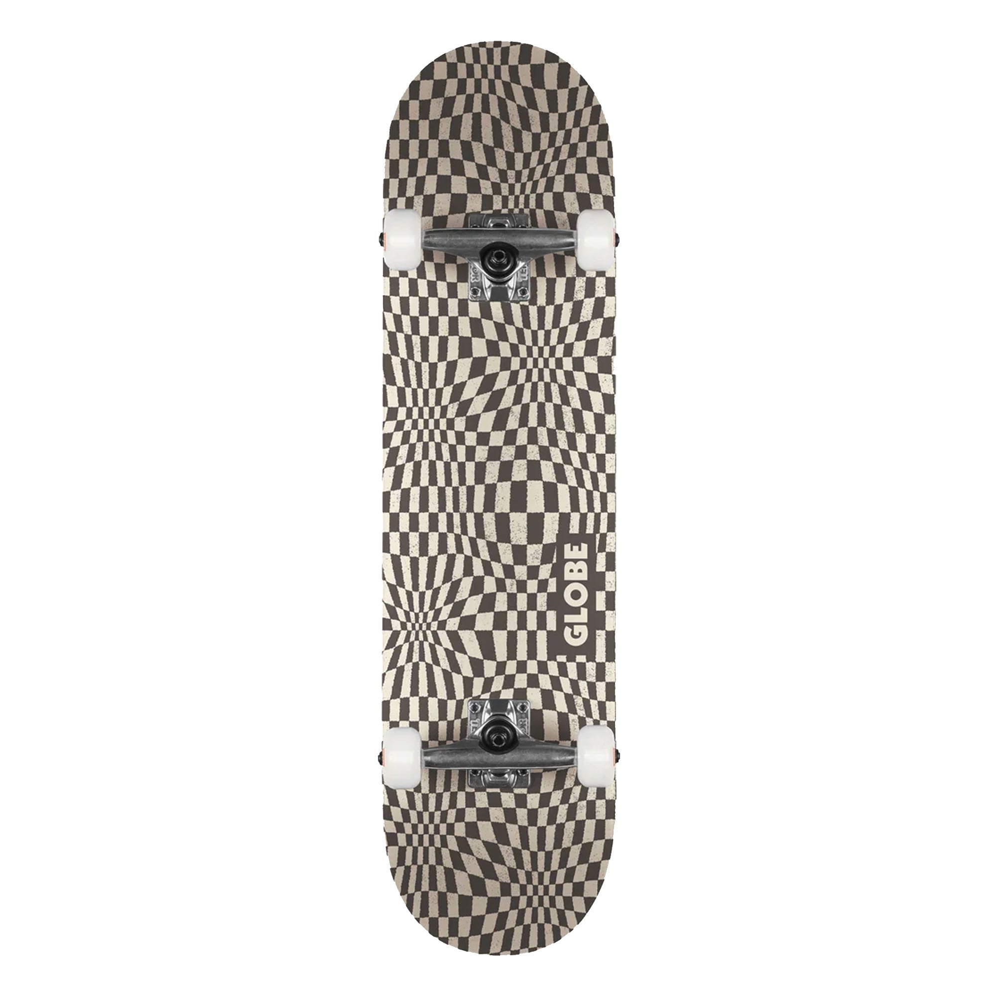 Globe G0 Checked Out 8.0" Complete Skateboard - Black/Off-White