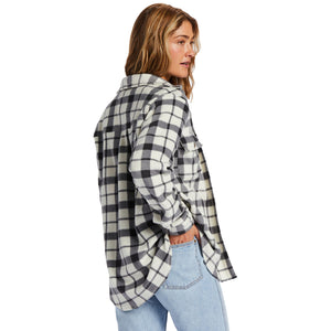 Billabong A/Div Forge Fleece Women's L/S Flannel Shacket - White/Black